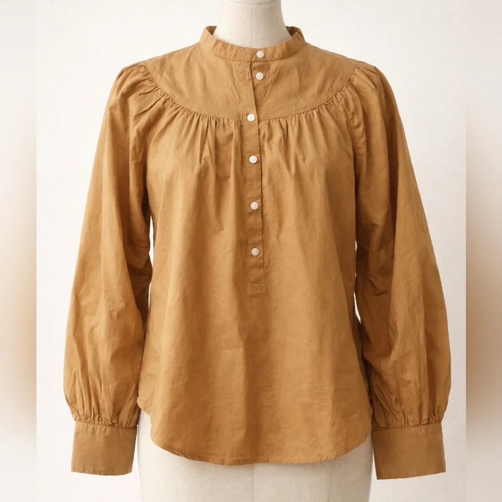 Old‎ Navy Cotton Cottagecore Peasant Blouse Medium Camel Prairie Top